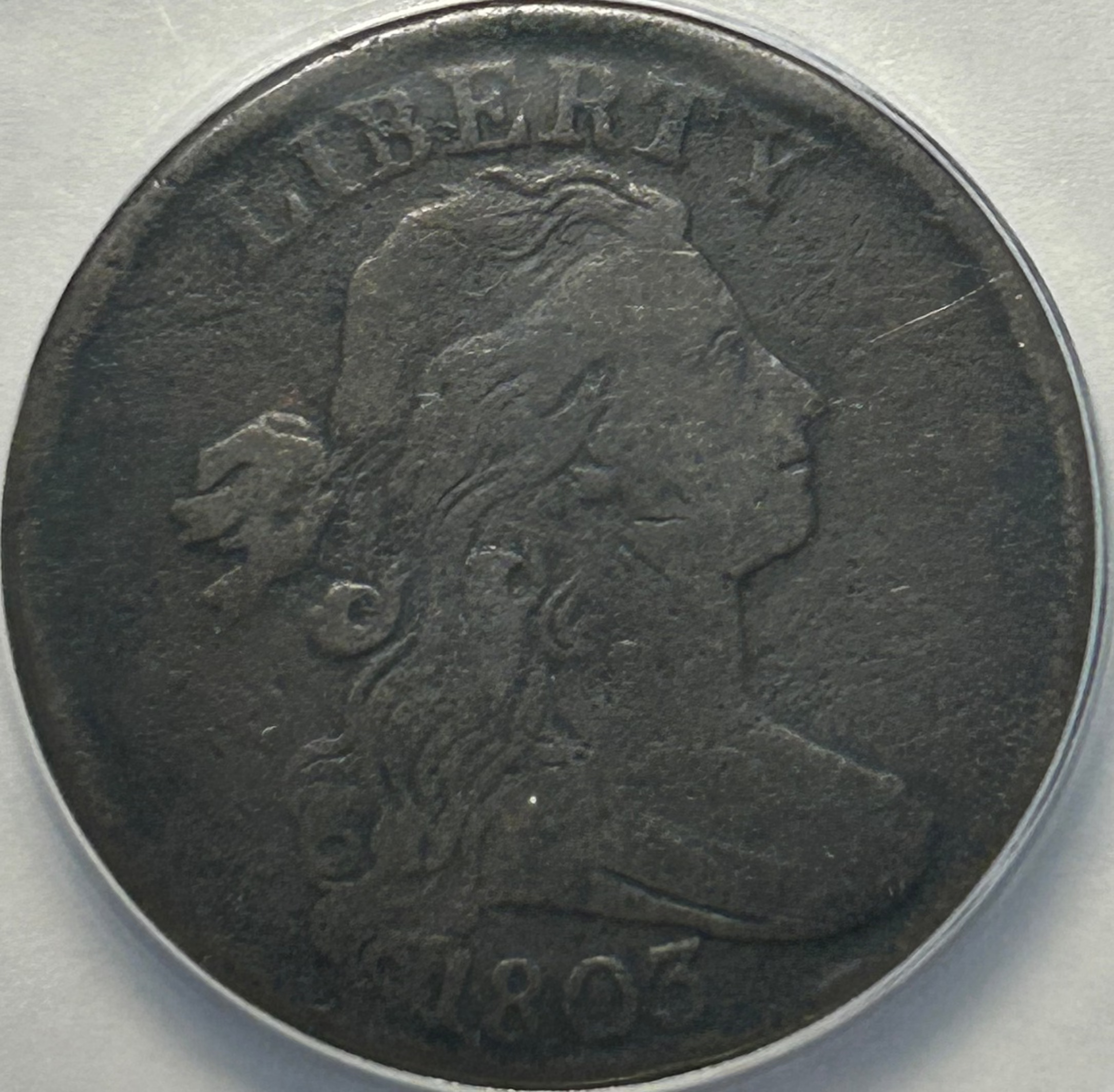 1803 Draped Bust Large Cent - ANACS VG-10 Details