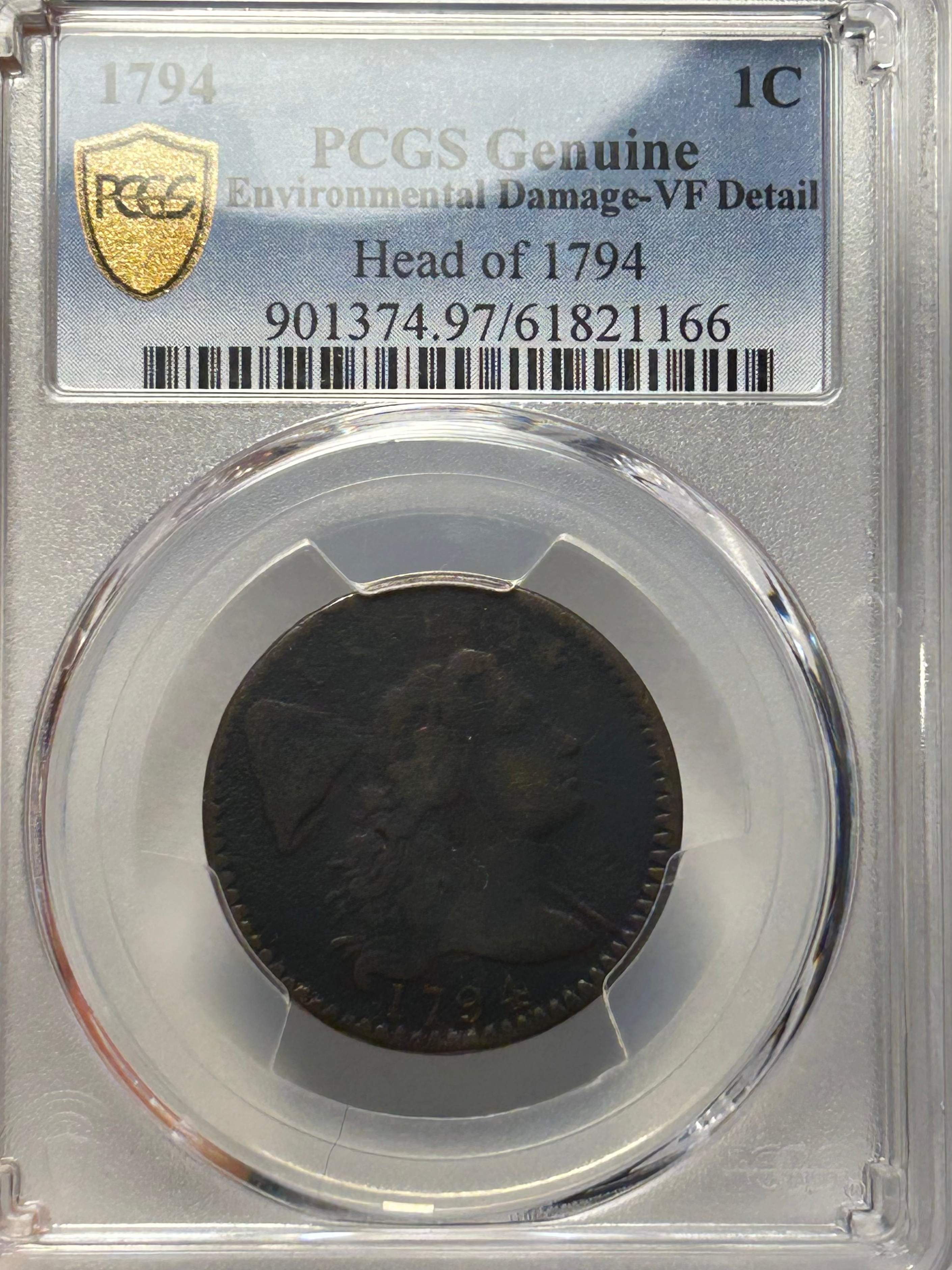 1794 Flowing Hair Large Cent - VF Details