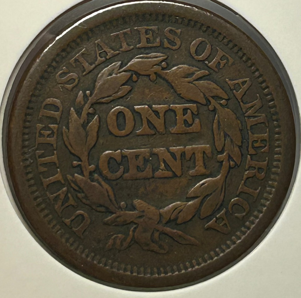 1850 Braided Hair Large Cent