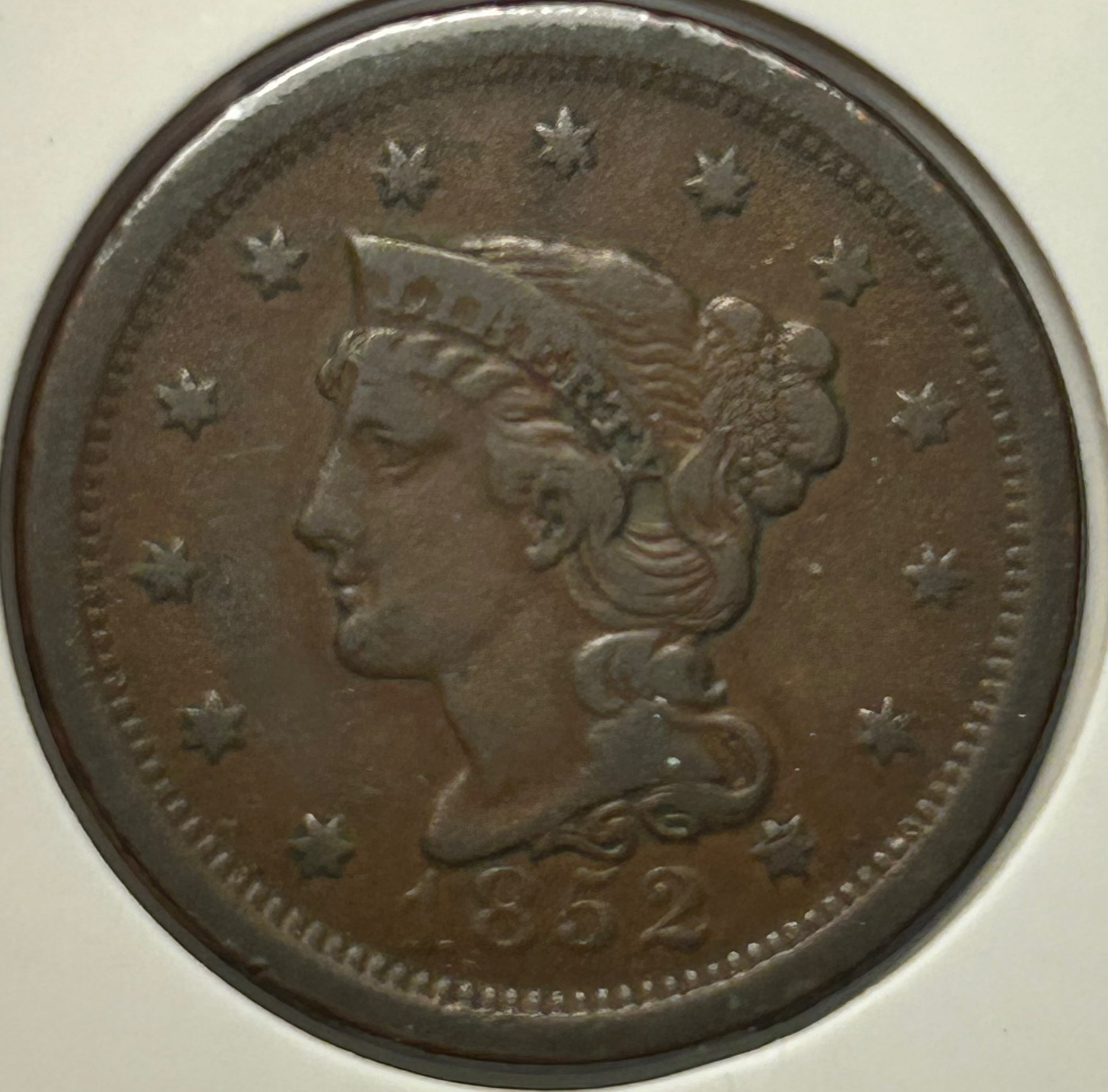 1852 Braided Hair Large Cent
