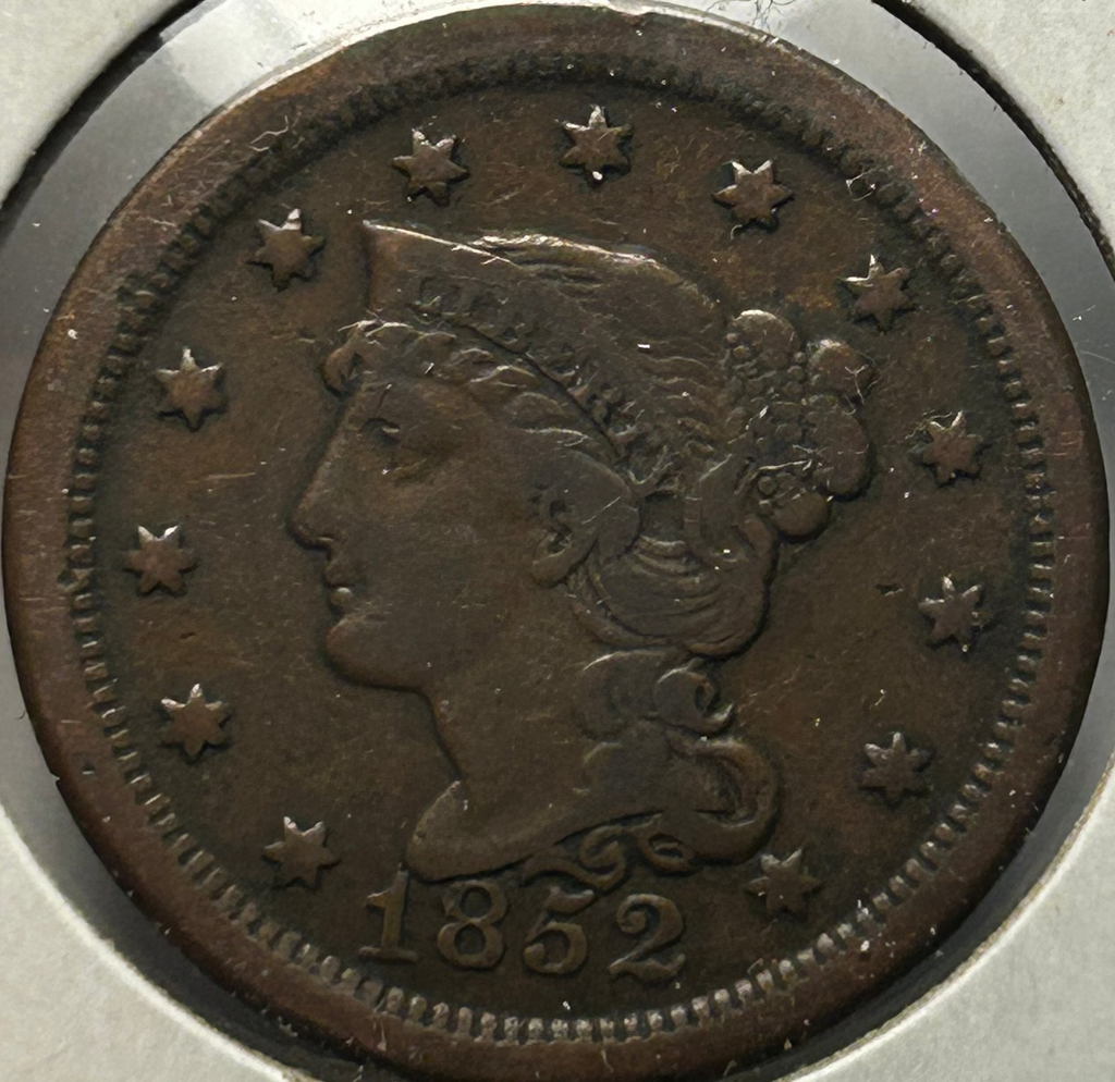 1852 Braided Hair Large Cent