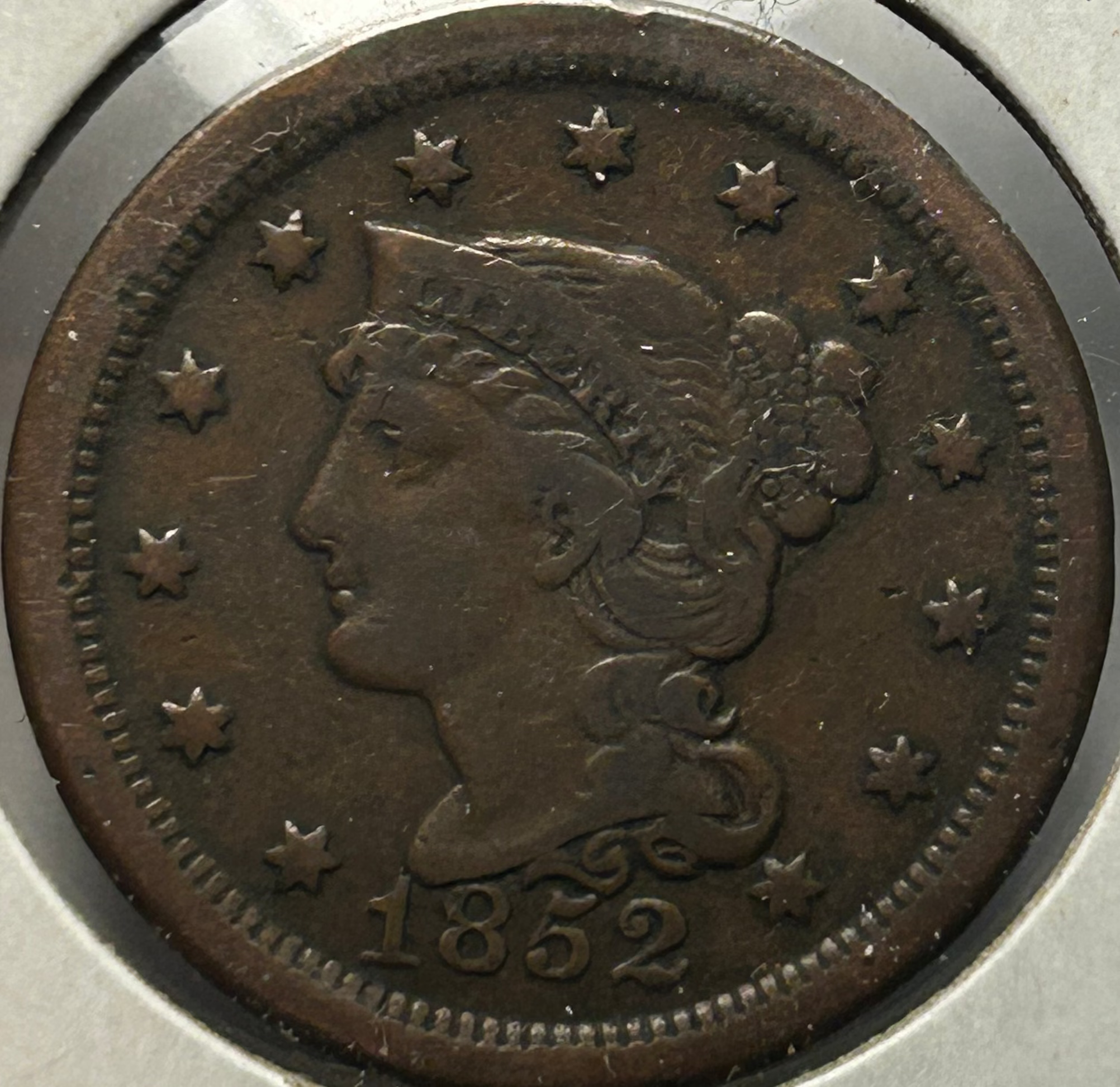 1852 Braided Hair Large Cent
