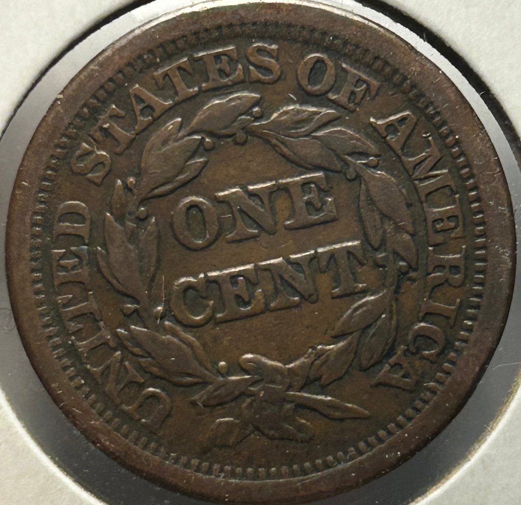 1852 Braided Hair Large Cent