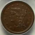 1852 Braided Hair Large Cent - PCGS MS-63 BN