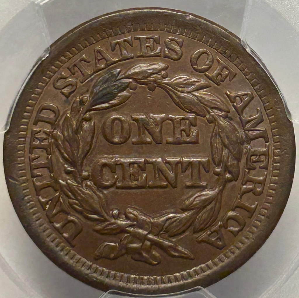 1849 Braided Hair Large Cent - PCGS MS-62 CAC