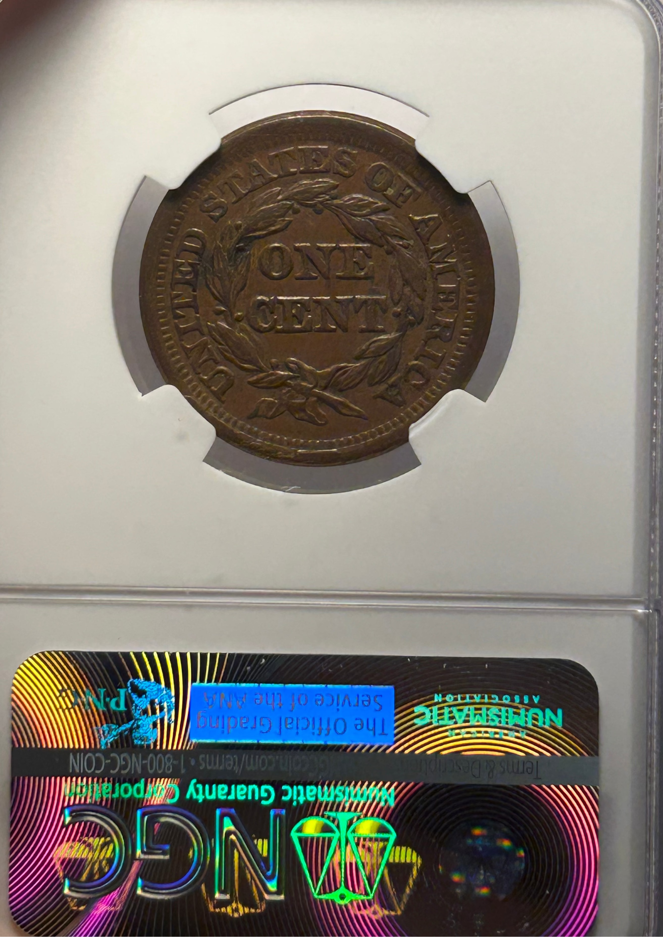 1849 Braided Hair Large Cent - NGC AU 55 CAC