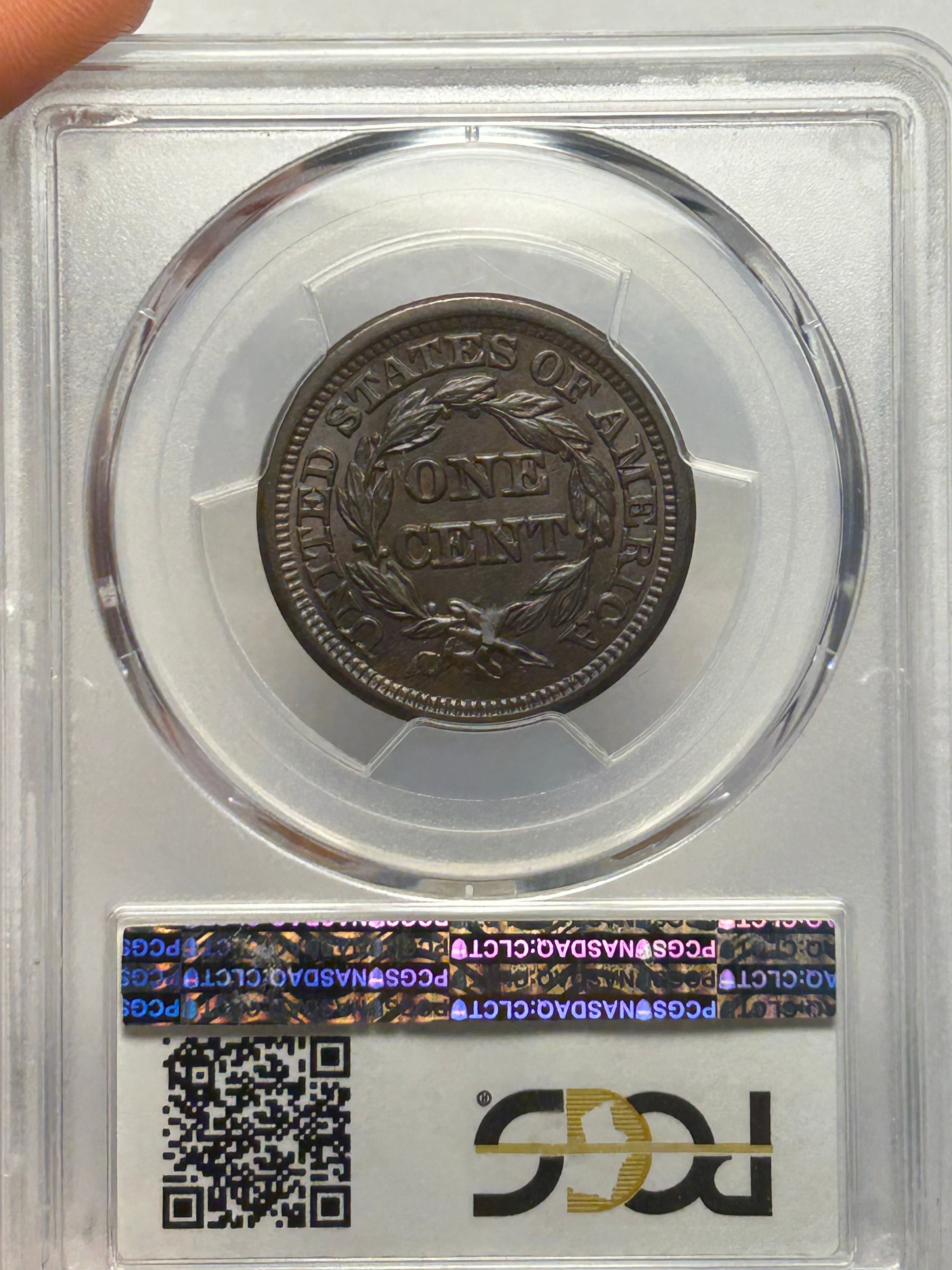 1846 Braided Hair Large Cent - PCGS MS-63 CAC