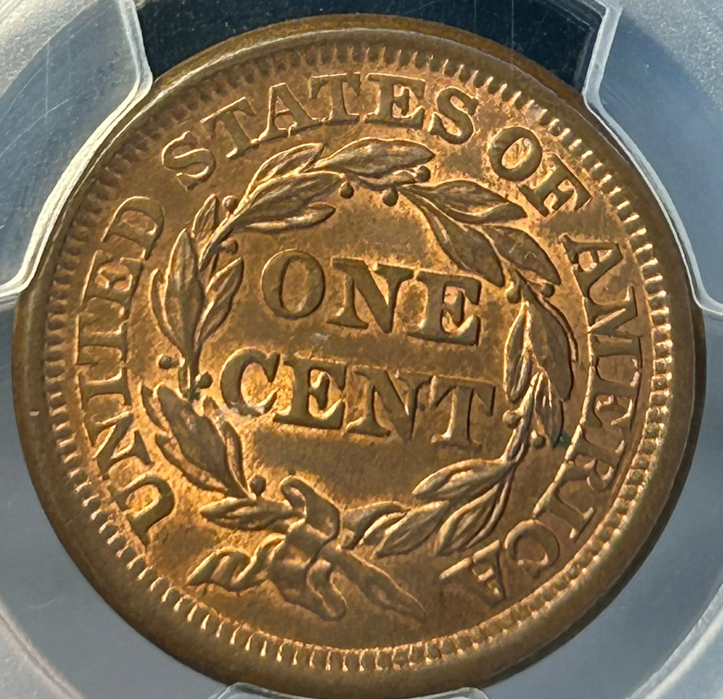 1856 Braided Hair Large Cent - PCGS MS-65  BN CAC
