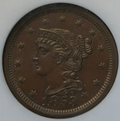 1853 Braided Hair Large Cent - NGC MS-65 BN