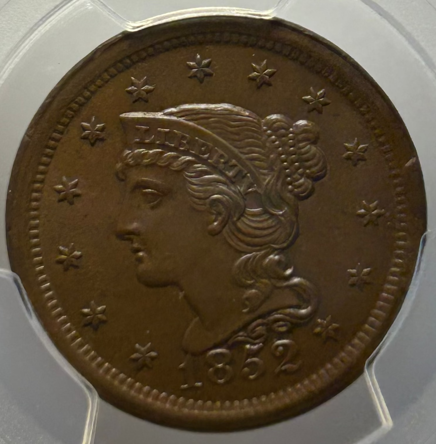 1852 Braided Hair Large Cent - PCGS MS-65 CAC