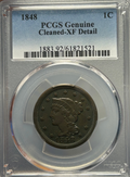 1848 coin in a protective case with PCGS certification label