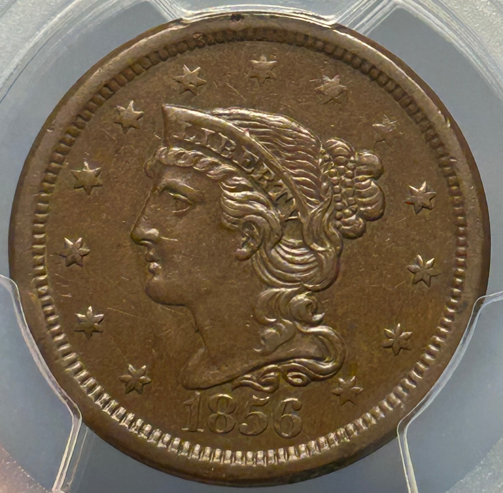 1856 Draped Bust Large Cent - PCGS AU-53