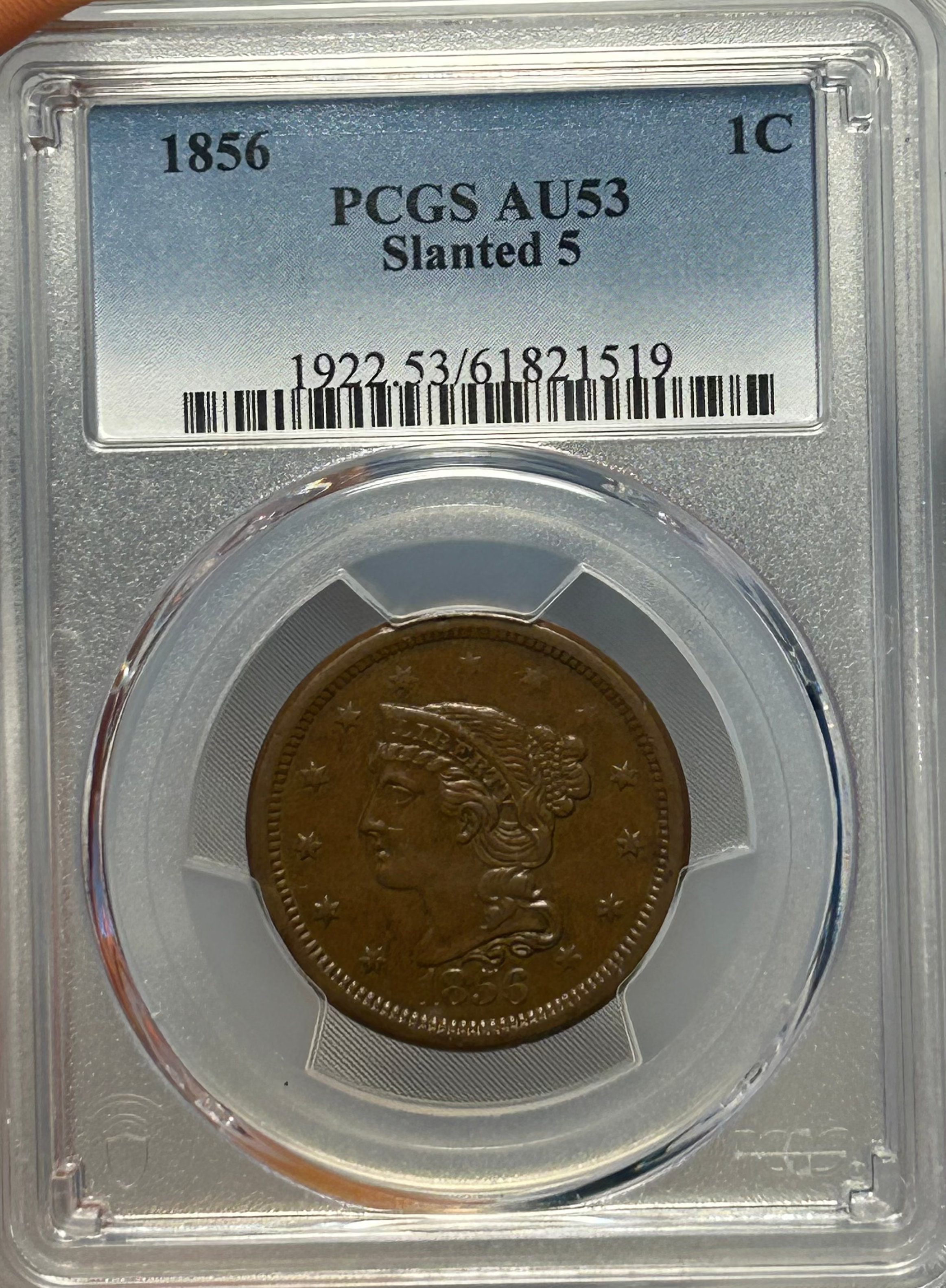 1856 Draped Bust Large Cent - PCGS AU-53