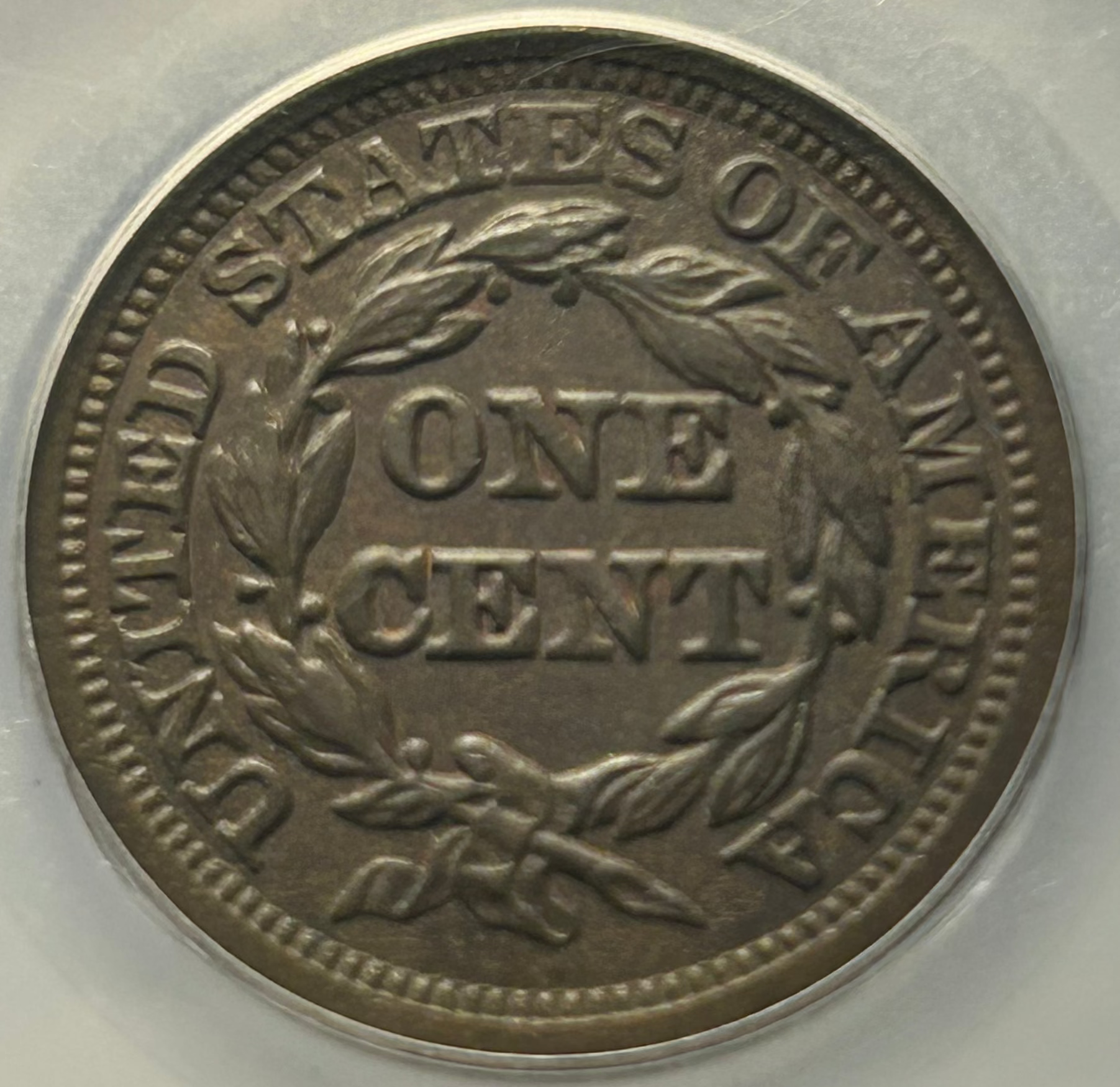 1848 Braided Hair Large Cent - SEGS AU-55