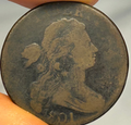 1801 Draped Bust Large Cent - VG Details