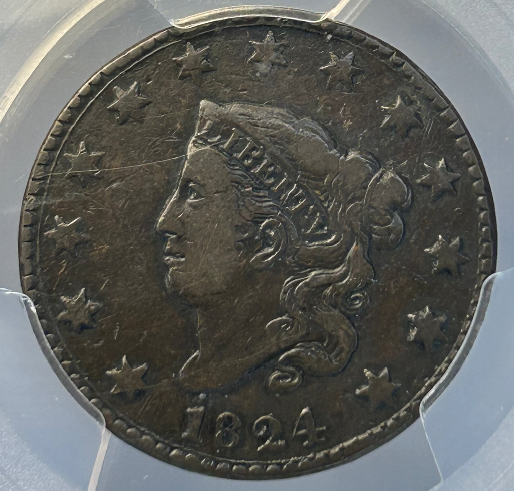 1824 Matron Head Large Cent - PCGS VF-20