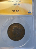 Vintage coin in a protective case with ANACS grading label