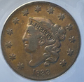 1833 Coronet Head Cent - ANACS VF-30