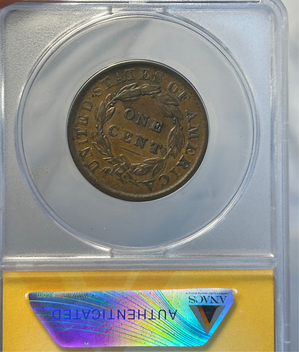 1833 Coronet Head Cent - ANACS VF-30
