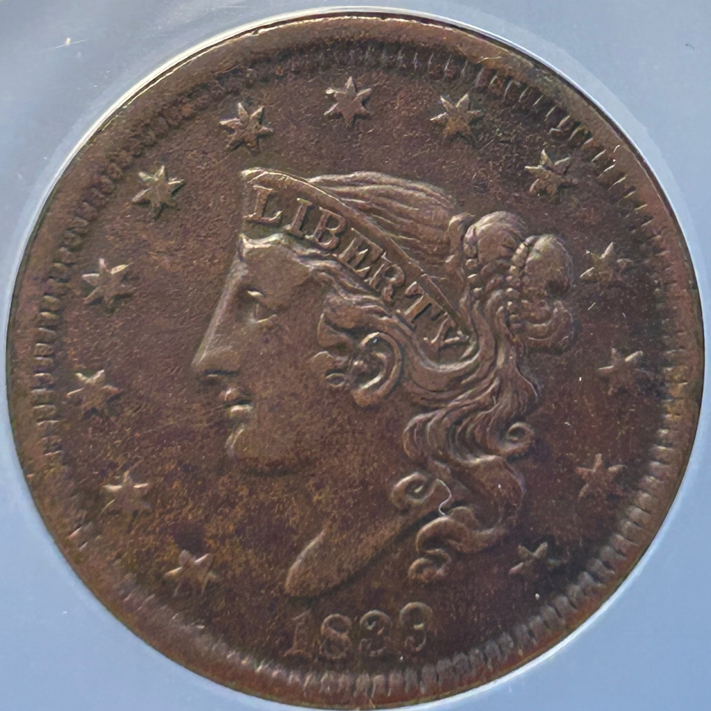 1839 Coronet Head Large Cent - ANACS EF-40