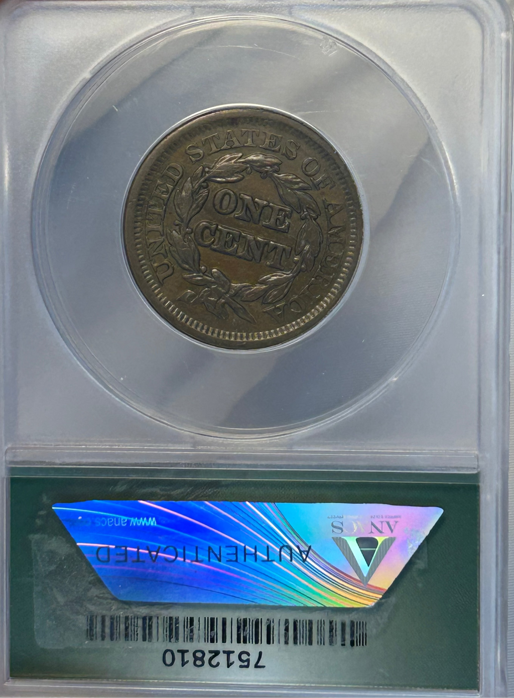1847 Braided Hair Large Cent - ANACS EF-45