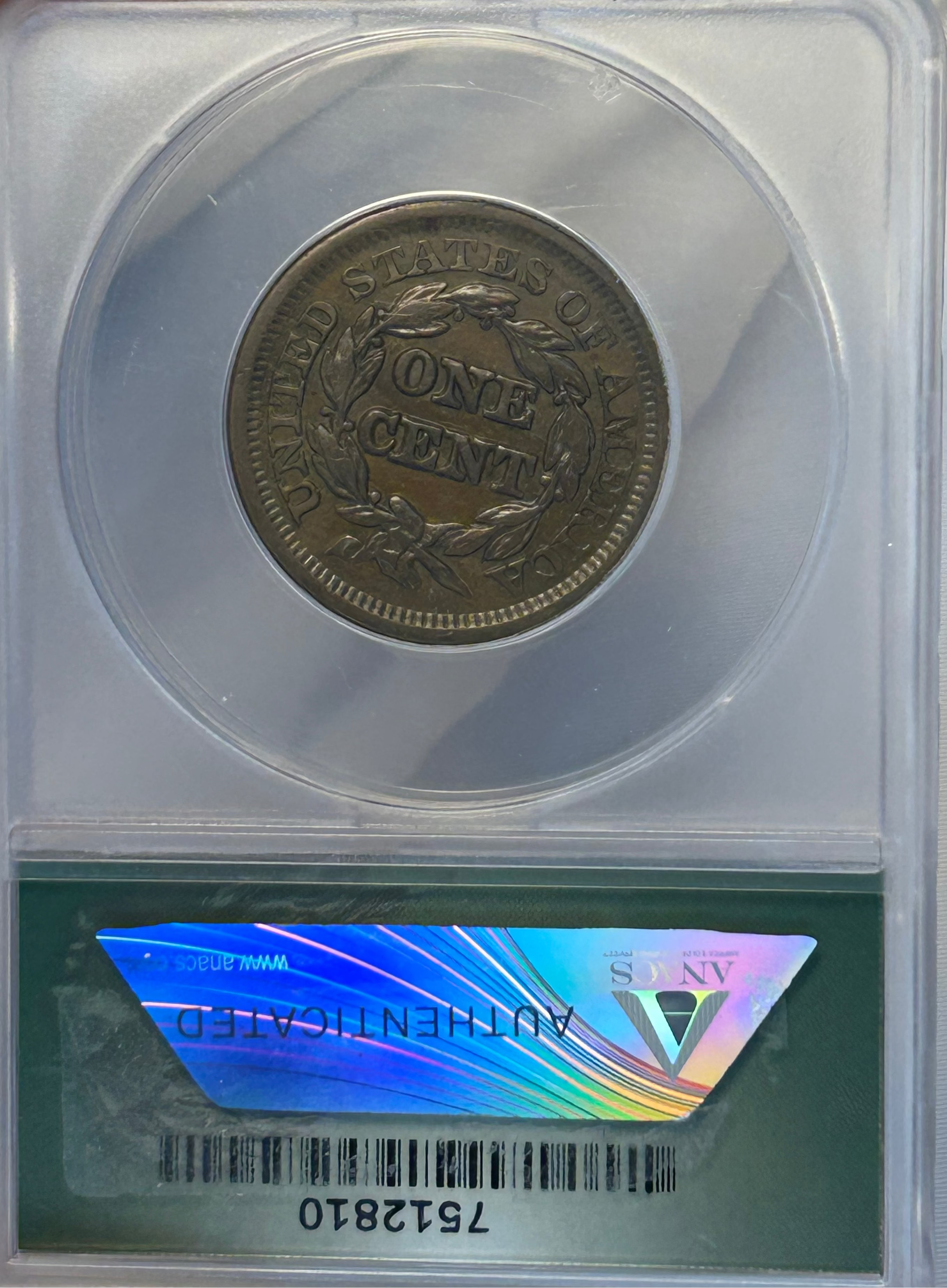 1847 Braided Hair Large Cent - ANACS EF-45