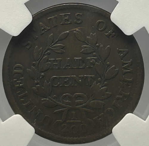 1804 Draped Bust Spiked Chin Half Cent - NGC VF-25