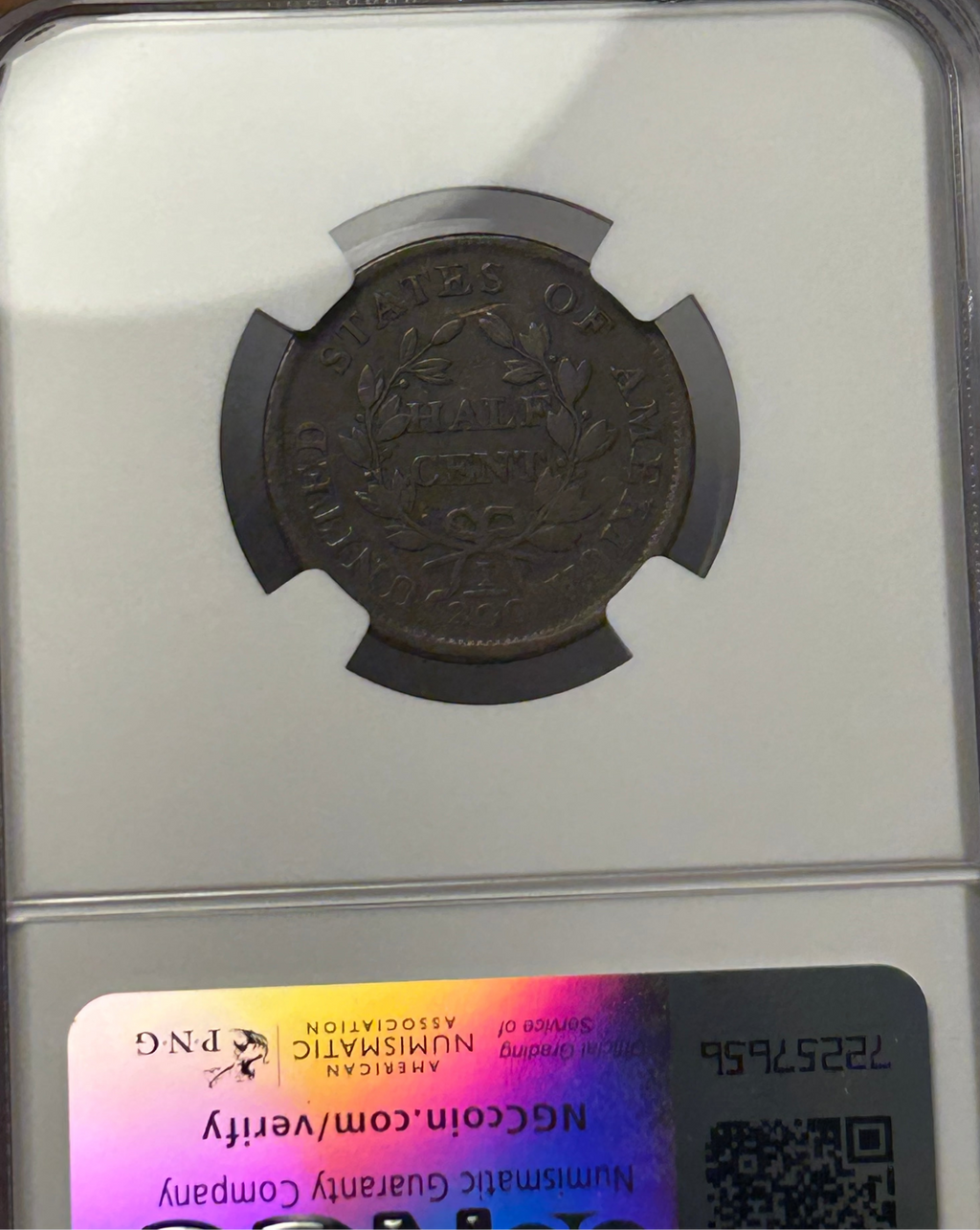 1804 Draped Bust Spiked Chin Half Cent - NGC VF-25