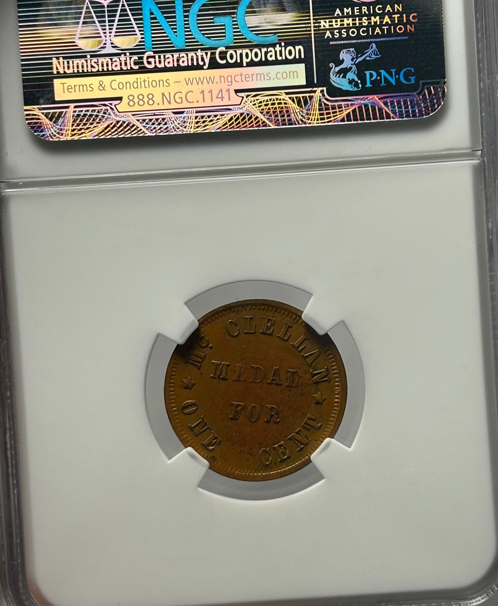F-140/394 Little Mack Civil War Token - NGC MS-62