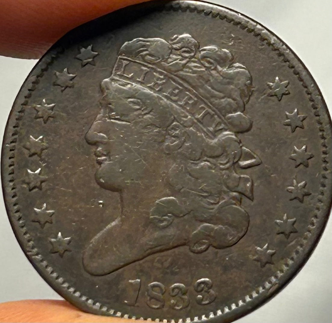 1833 Classic Head Half Cent