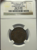 Coin in a protective holder with grading label
