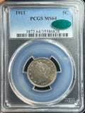 1911 Liberty Head V-Nickel - PCGS MS-64 CAC