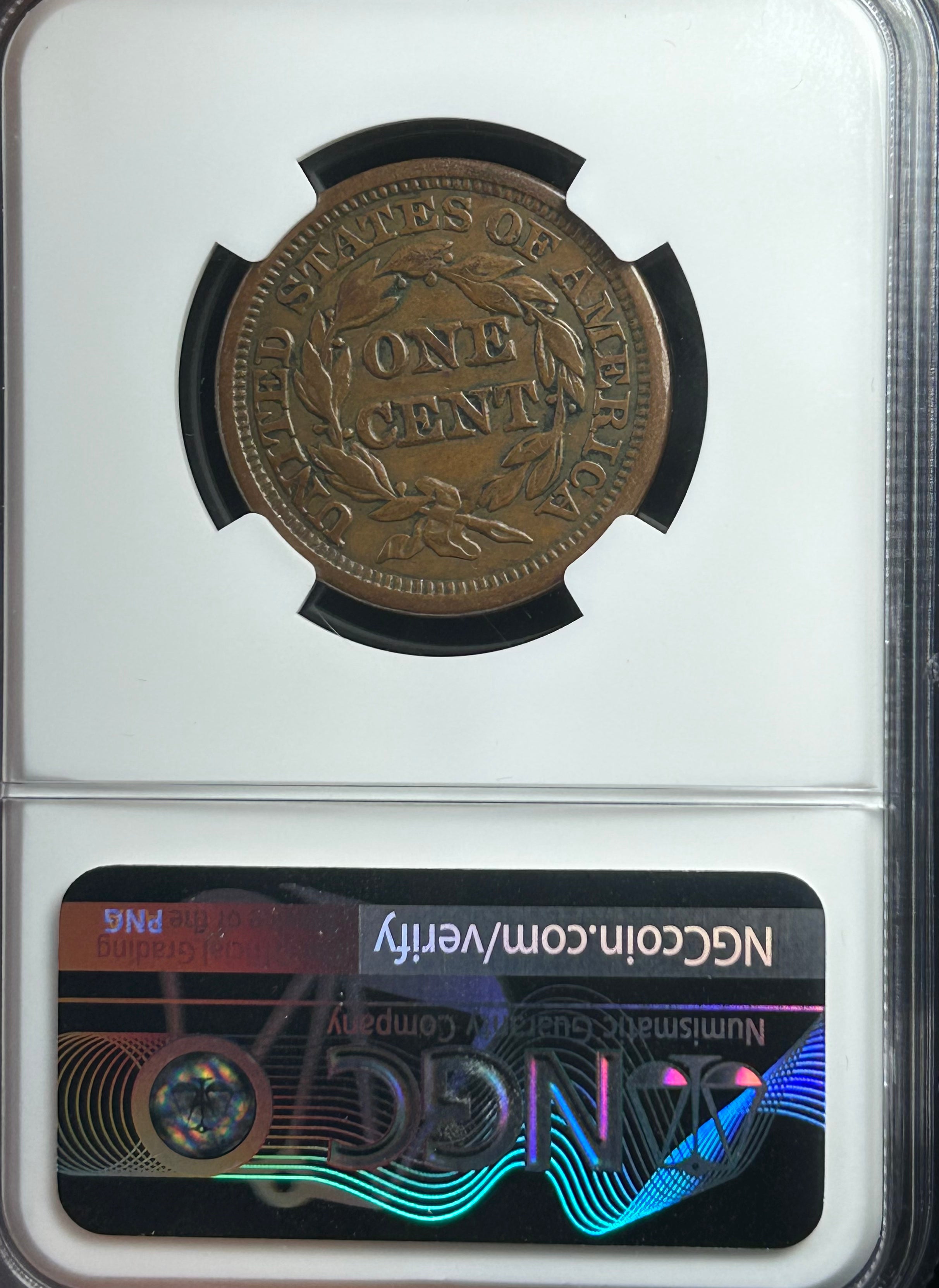 1848 Braided Hair Large Cent - NGC AU-53