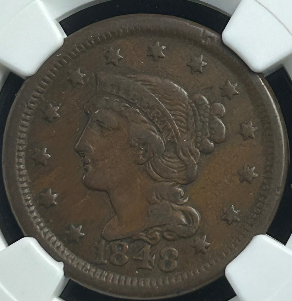 1848 Braided Hair Large Cent - NGC VF-25