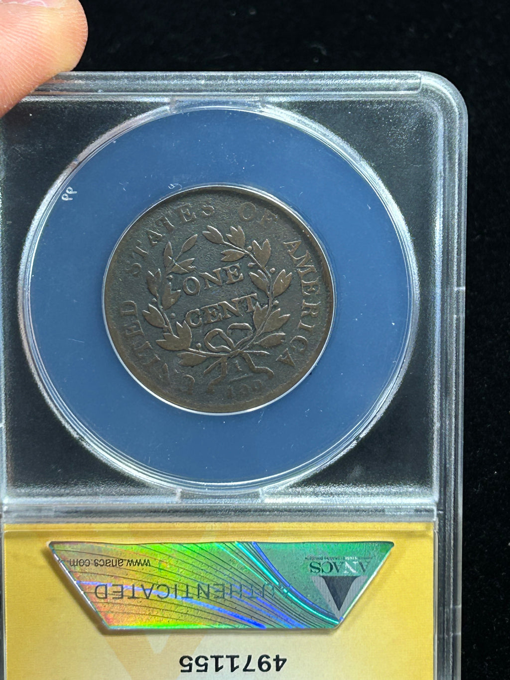 1802 Draped Bust Large Cent - ANACS F-12 Details