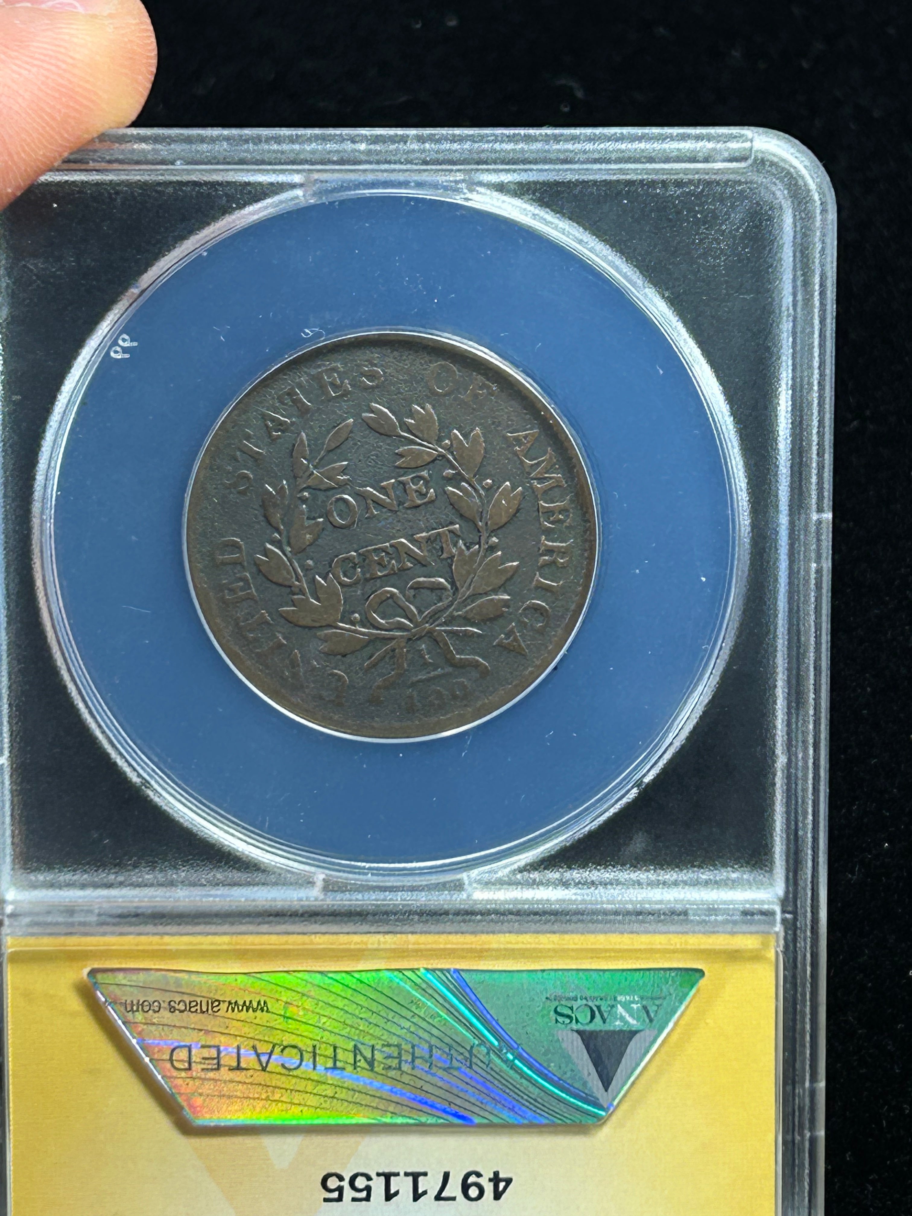 1802 Draped Bust Large Cent - ANACS F-12 Details