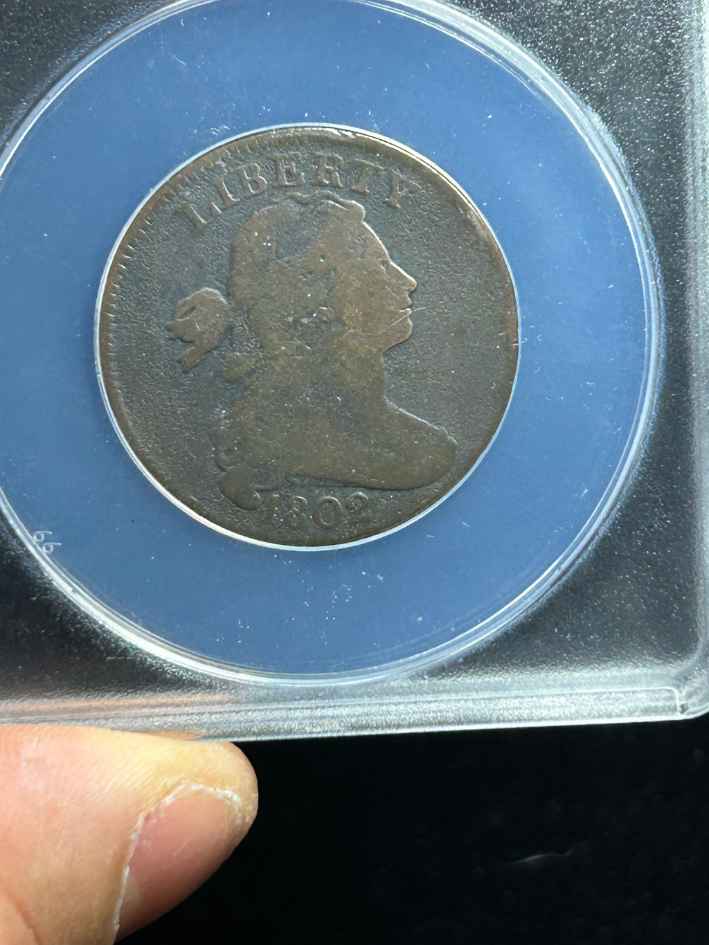 1802 Draped Bust Large Cent - ANACS F-12 Details